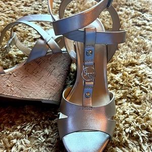Nine West Gold Wedge heels